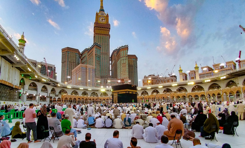 Masjid al-Haram in Mecca, Saudi Arabia - The Grand Mosque and the Kaaba, the holiest site in Islam